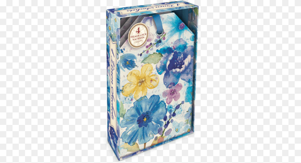 Blue Watercolor Floral Boxed Scented Sachets Punch Studio Blue Watercolor Floral Boxed Sachets, Book, Publication, Box, Flower Png