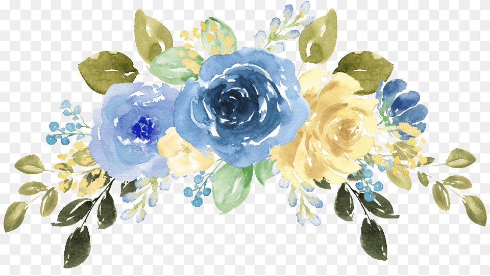 Blue Watercolor Flowers, Accessories, Plant, Graphics, Rose Free Png Download