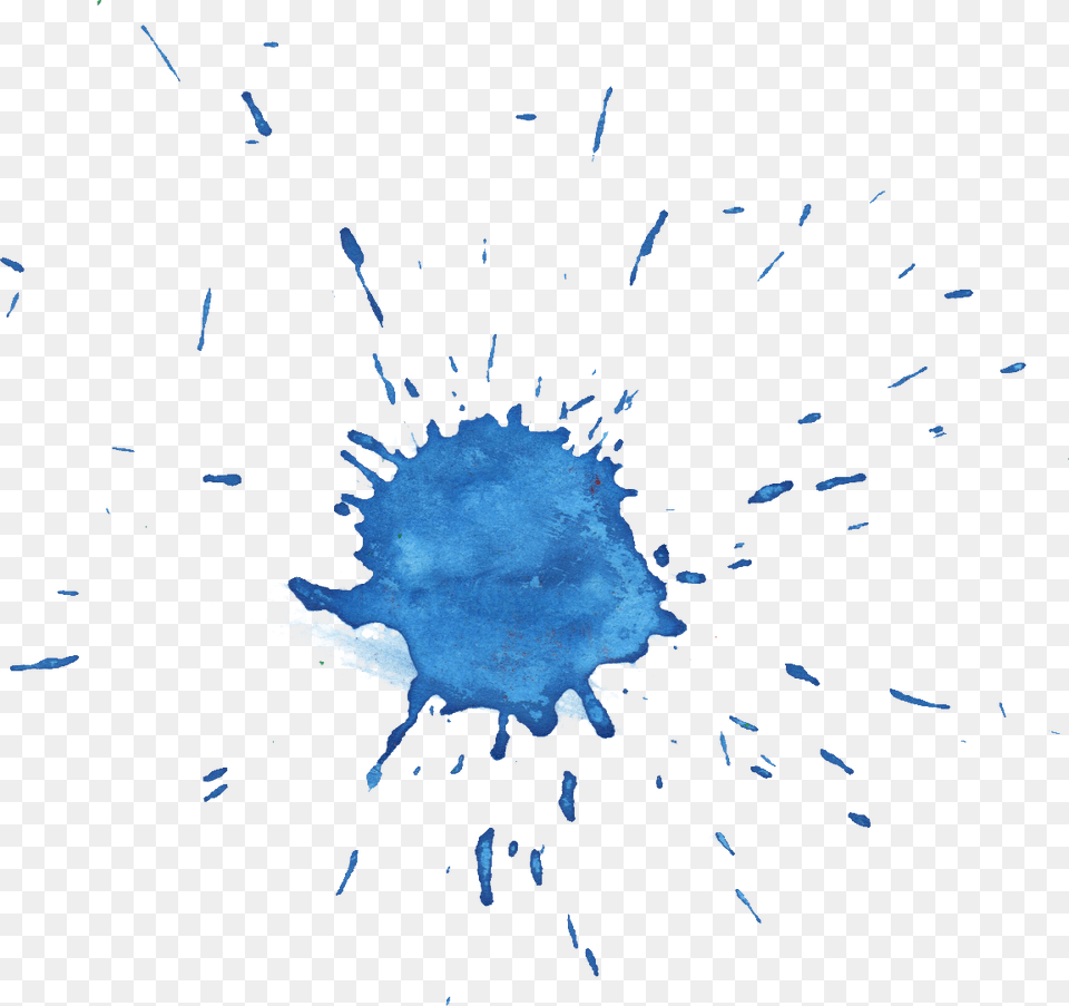 Blue Watercolor Splashes, Stain, Outdoors, Nature, Night Png