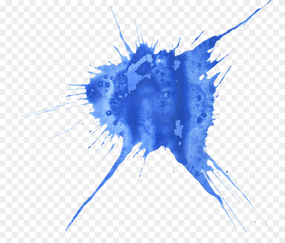 Blue Watercolor Splatter 18 Transparent Blue Watercolor Splatter, Animal, Person, Sea Life, Stain Free Png Download