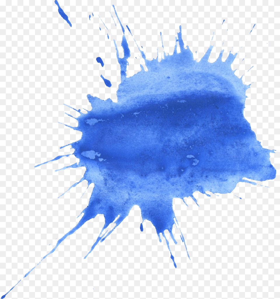 Blue Watercolor Splatter, Stain, Outdoors, Water, Person Free Transparent Png