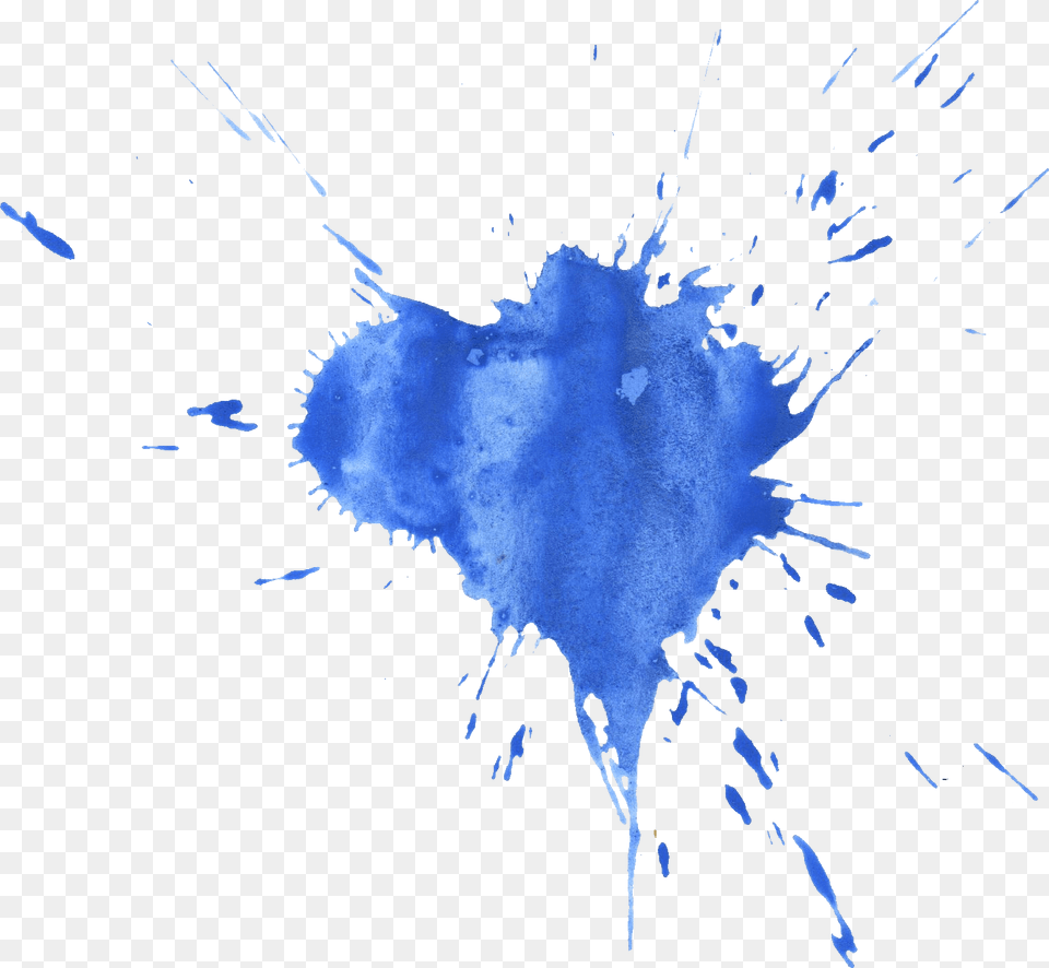 Blue Watercolor Splatter Blue Ink Stain, Land, Nature, Outdoors, Sea Free Transparent Png