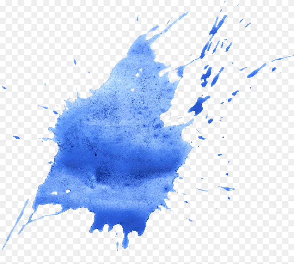 Blue Watercolor Splatter Watercolor Splash Blue, Water, Land, Nature, Outdoors Free Png Download