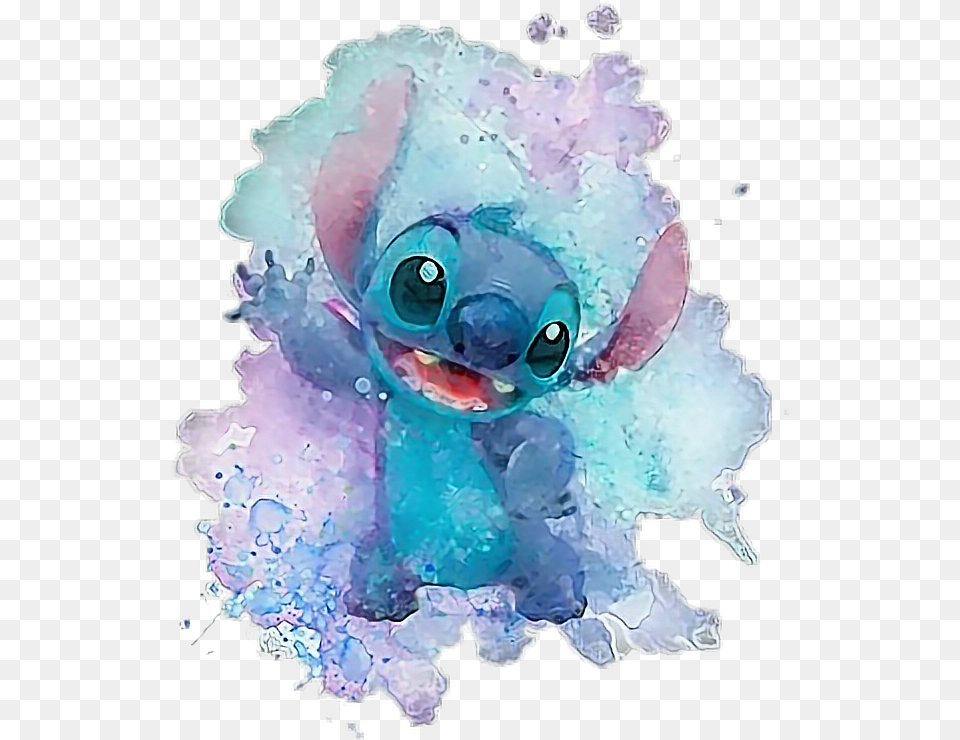 Blue Watercolor Stich Lilo Y Stitch Acuarela Png