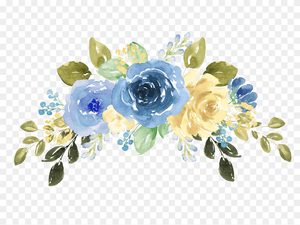 Blue Watercolor Watercolor Flowers Blue, Art, Plant, Pattern, Graphics Free Png Download
