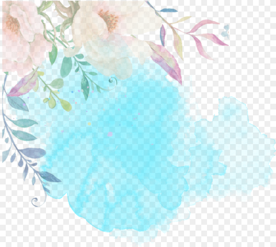 Blue Watercolour Flower Background Remix Vjaii Watercolor Pastel Flowers, Art, Floral Design, Graphics, Pattern Png Image