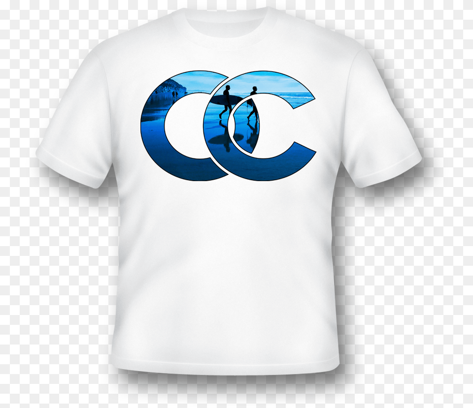 Blue Waves Blank White T Shirt Psd, Clothing, T-shirt, Person Free Png