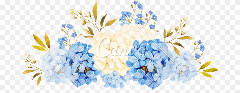 Blue White Jadmine Hydrangea Rose Flowers Wedding Blue Flower Watercolor, Art, Floral Design, Flower Arrangement, Flower Bouquet Png