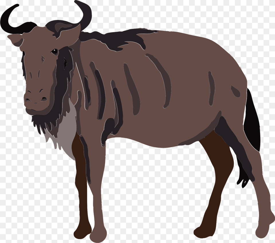Blue Wildebeest Animal Clipart, Bull, Cattle, Cow, Livestock Png