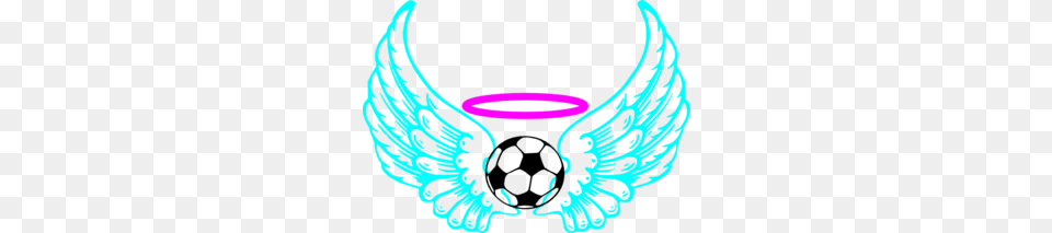 Blue Winged Soccer Ball Clip Art, Person, Emblem, Symbol Png