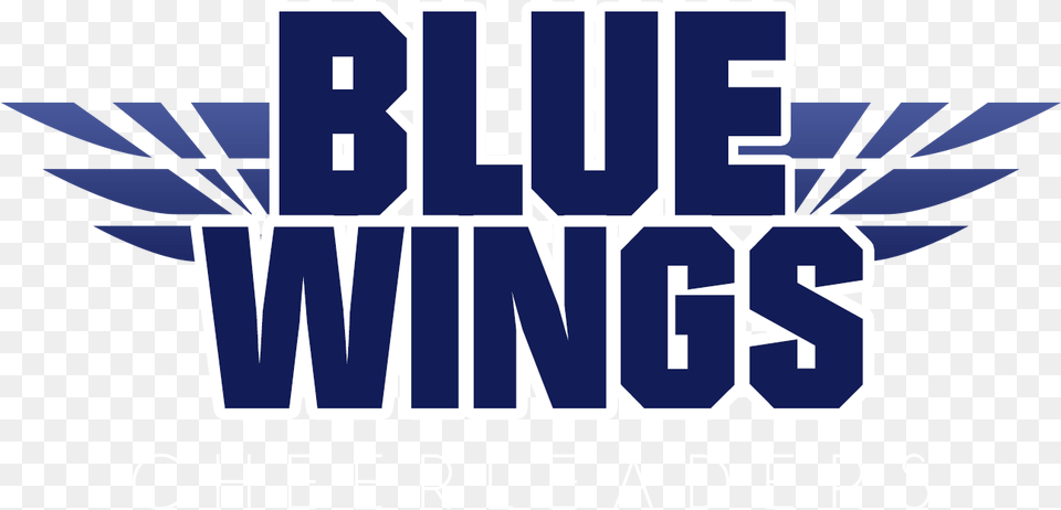 Blue Wings Cheerleaders Graphic Design, Logo, Text, Person Free Transparent Png