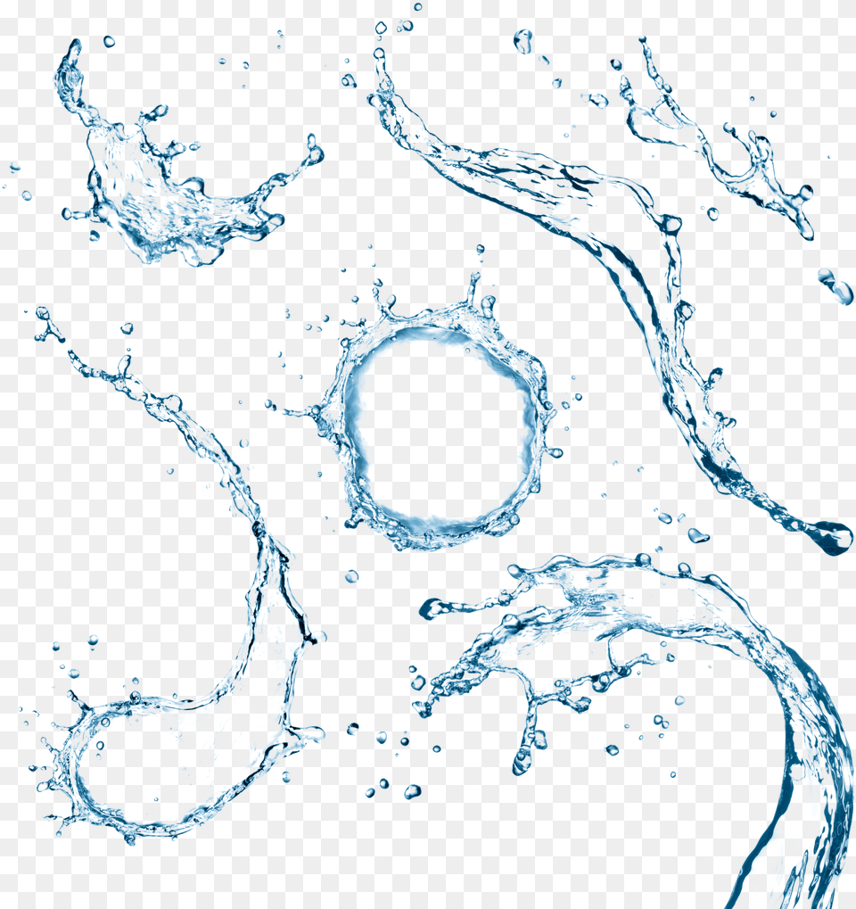 Blue With Drops Water Splash Top View, Nature, Outdoors, Sea, Land Free Transparent Png