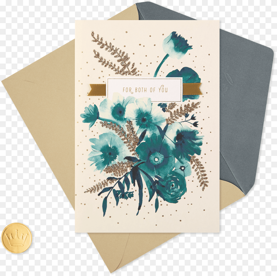 Blue With Glitter Anniversary Card For Both Of You Paper, Envelope, Greeting Card, Mail, Art Png Image