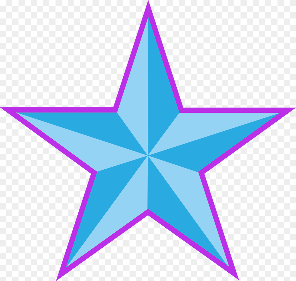 Blue With Violet Stroke Star Trophy Drawing, Star Symbol, Symbol Free Png Download