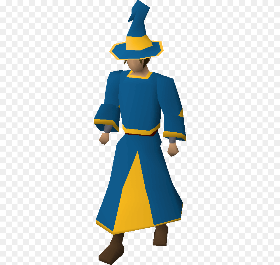 Blue Wizard Set Equipped Runescape Wizard Robes G, Clothing, Costume, Hat, Person Free Transparent Png