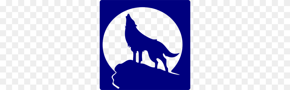 Blue Wolf Silhouette To The Moon Clip Art For Web, Animal, Coyote, Mammal, Baby Free Transparent Png