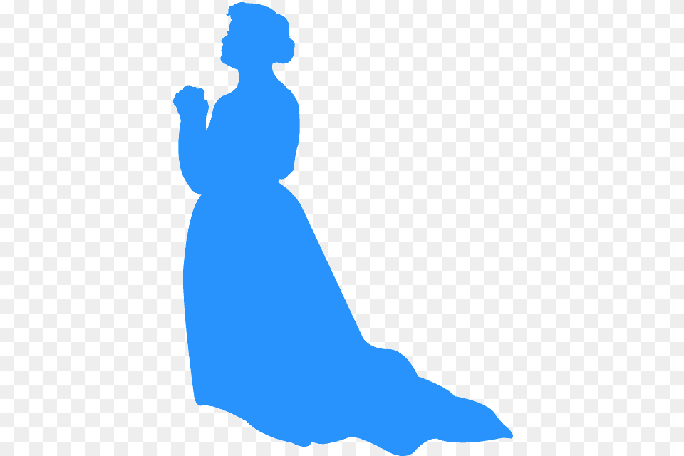 Blue Woman Praying Clipart, Clothing, Dress, Fashion, Formal Wear Free Png