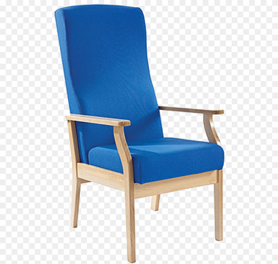 Blue Wooden Chair Background In Chair, Furniture, Armchair Free Transparent Png