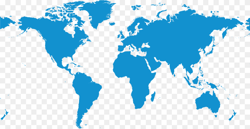 Blue World Map Simple World Map Chart, Land, Nature, Outdoors Free Transparent Png