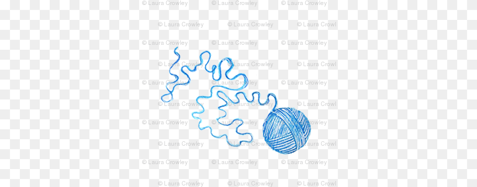 Blue Yarn Ball Diagram Png Image