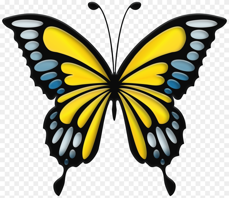 Blue Yellow Butterfly Clip Art Free Transparent Png