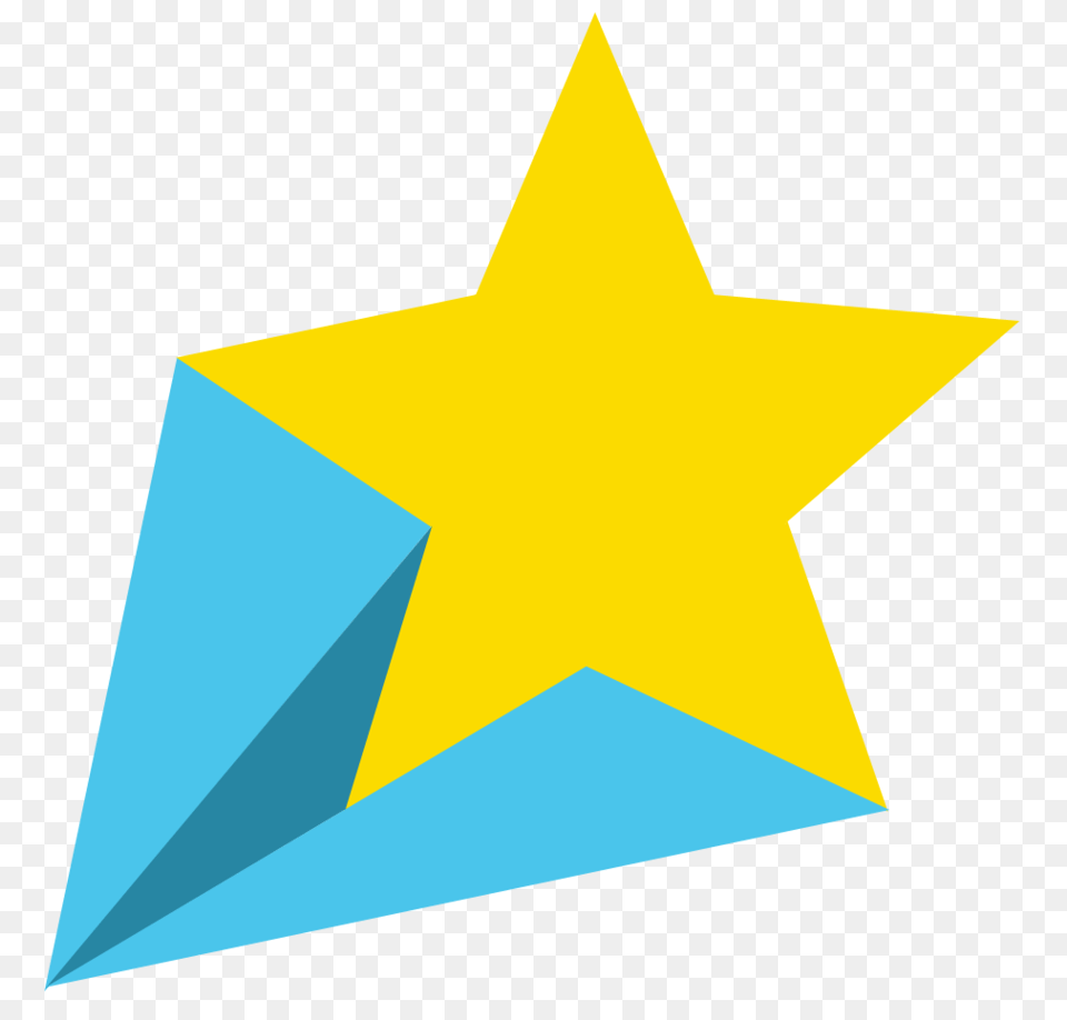 Blue Yellow Shooting Star, Star Symbol, Symbol Free Png Download