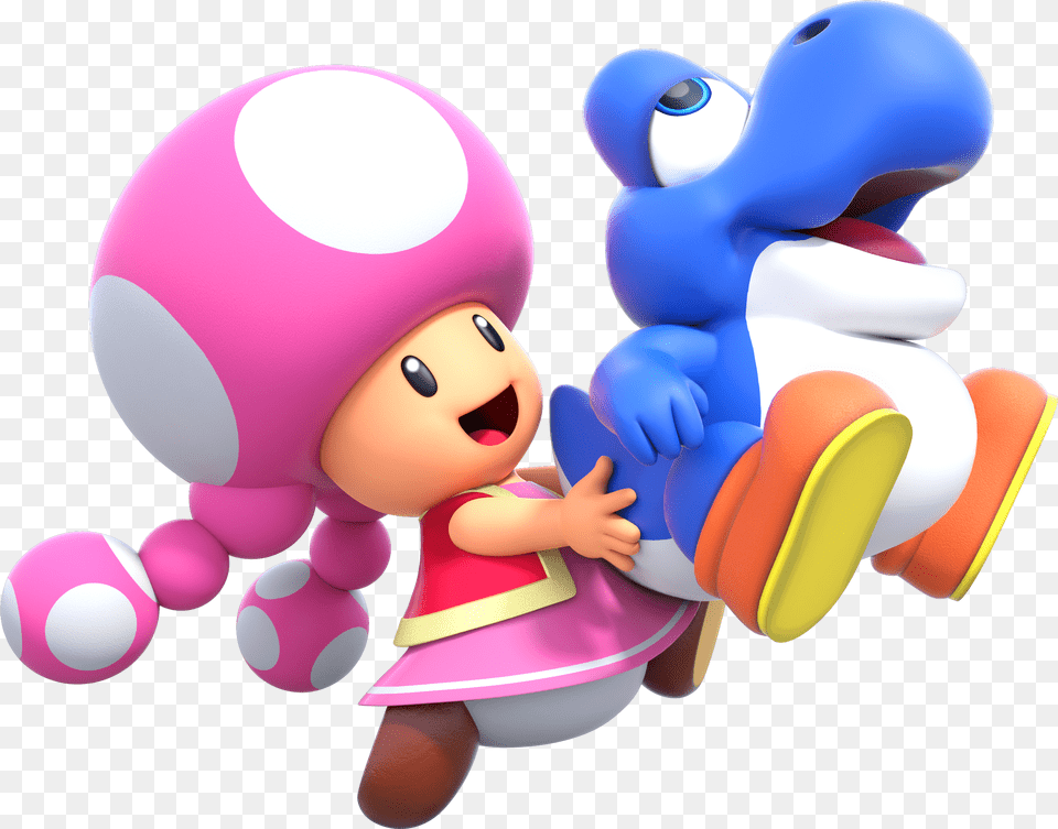 Blue Yoshi New Super Mario Bros U Deluxe Toadette, Baby, Person, Toy Free Png Download