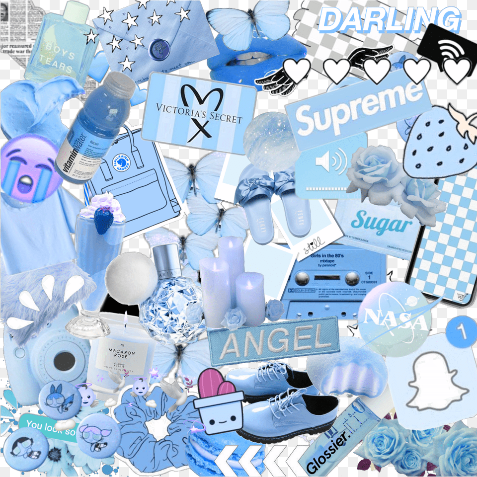 Blueaesthetic Blue Aesthetic Aestheticedit Aesthetics Supreme, Advertisement, Art, Collage, Paper Png
