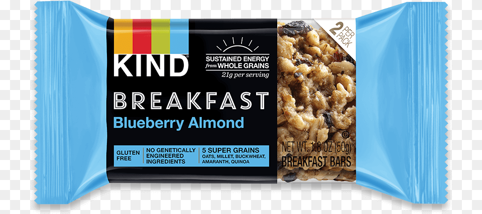 Blueberry Almond Kind Bar Almond Butter, Food, Snack, Sweets Png