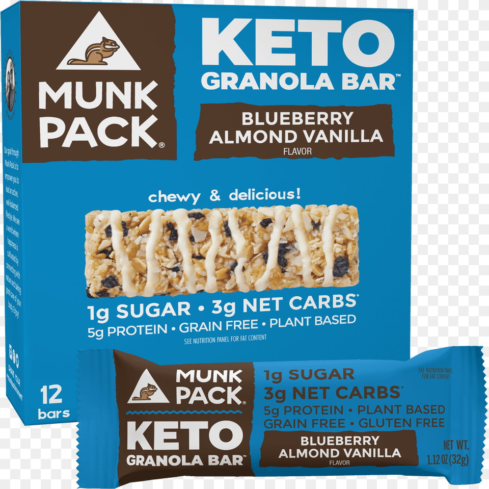 Blueberry Almond Vanilla Keto Granola Munk Granola Keto Bar, Advertisement, Poster, Food, Sweets Free Png Download