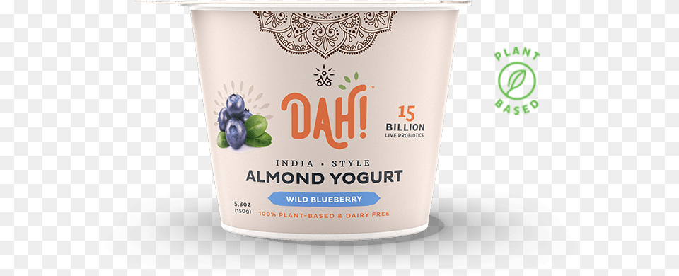 Blueberry Almond Yogurt India Inspired Vegan U0026 Grassfed Dah Plain Almond Yogurt, Dessert, Food, Cream, Ice Cream Png