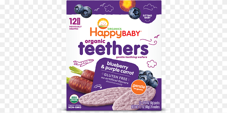 Blueberry Amp Purple Carrotclass Fotorama Img Happy Baby Organic Teethers, Advertisement, Berry, Food, Fruit Free Png Download