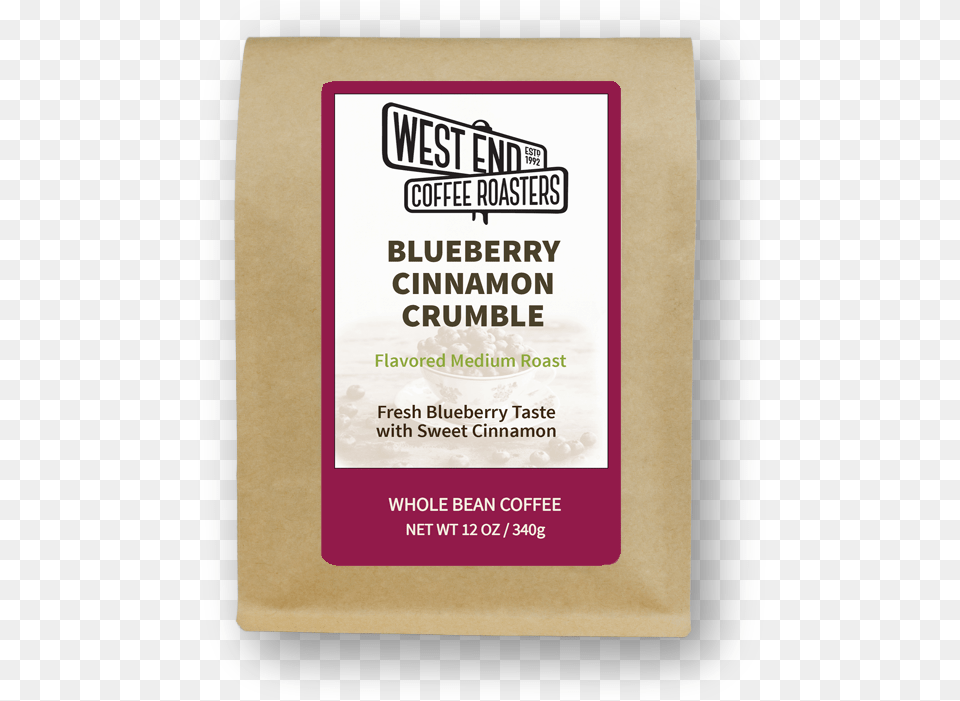 Blueberry Cinnamon Crumble West End Coffee Roasters Whole Bean Coffee Jamaican, Advertisement, Poster, Powder, Bottle Png Image