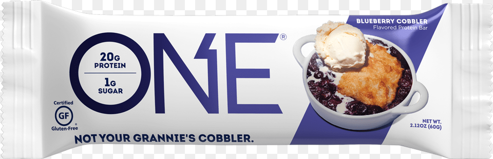 Blueberry Cobbler One Bar Chocolate Chip Cookie Dough, Cream, Dessert, Food, Ice Cream Png Image