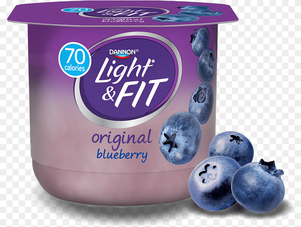 Blueberry Nonfat Yogurt Light And Fit Blueberry Yogurt, Berry, Food, Fruit, Plant Png Image