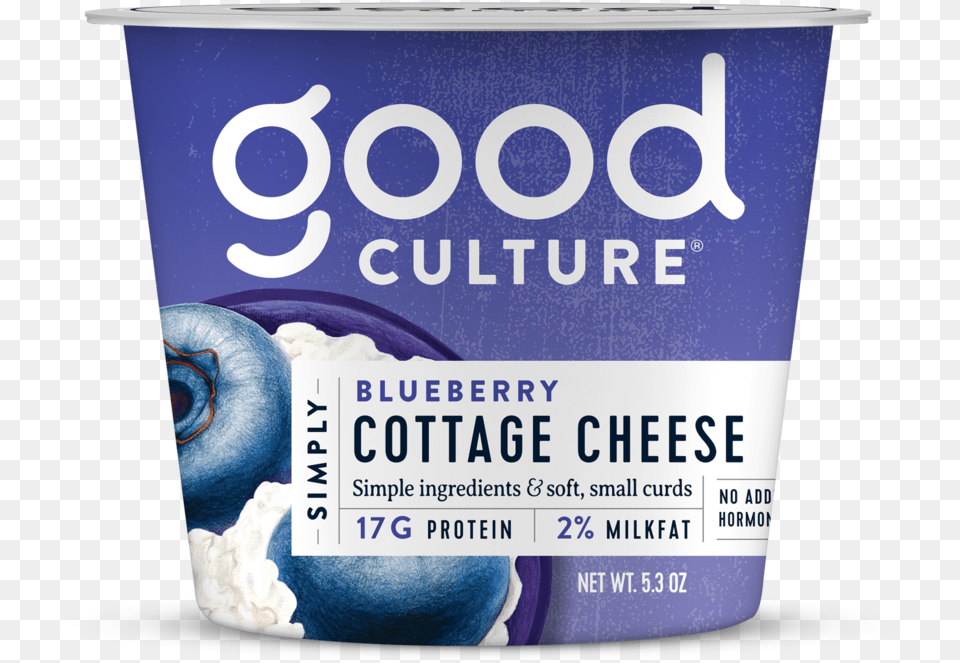 Blueberry Nutrition Good Culture Cottage Cheese, Dessert, Food, Yogurt, Cream Free Png Download