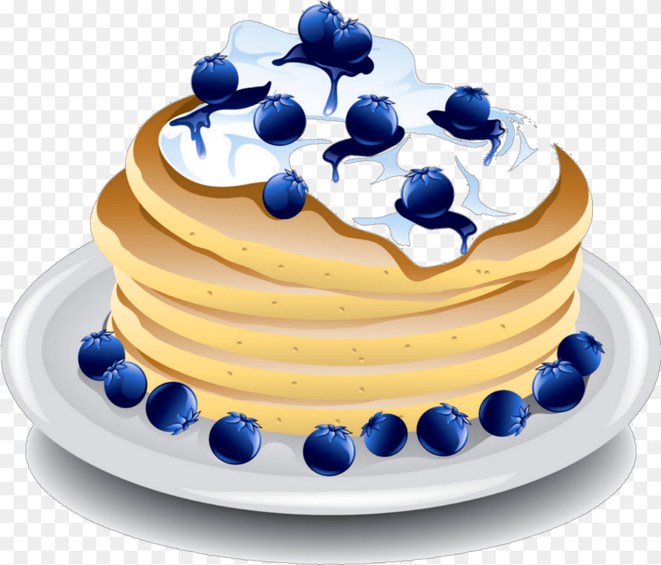 Blueberry Pancake Clipart Blueberry Pancakes Clipart, Berry, Plant, Fruit, Food Png