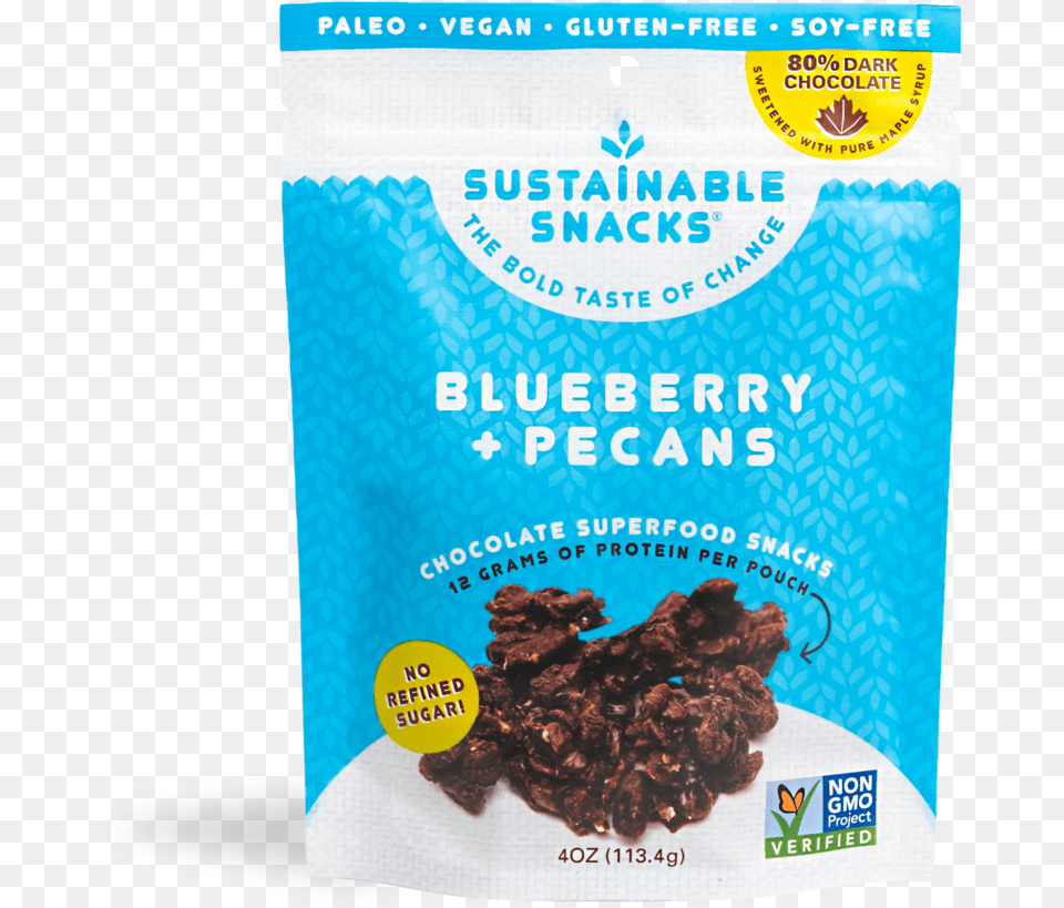 Blueberry Pecans Chocolate Superfood Cluster Sustainable Snacks, Raisins Free Png