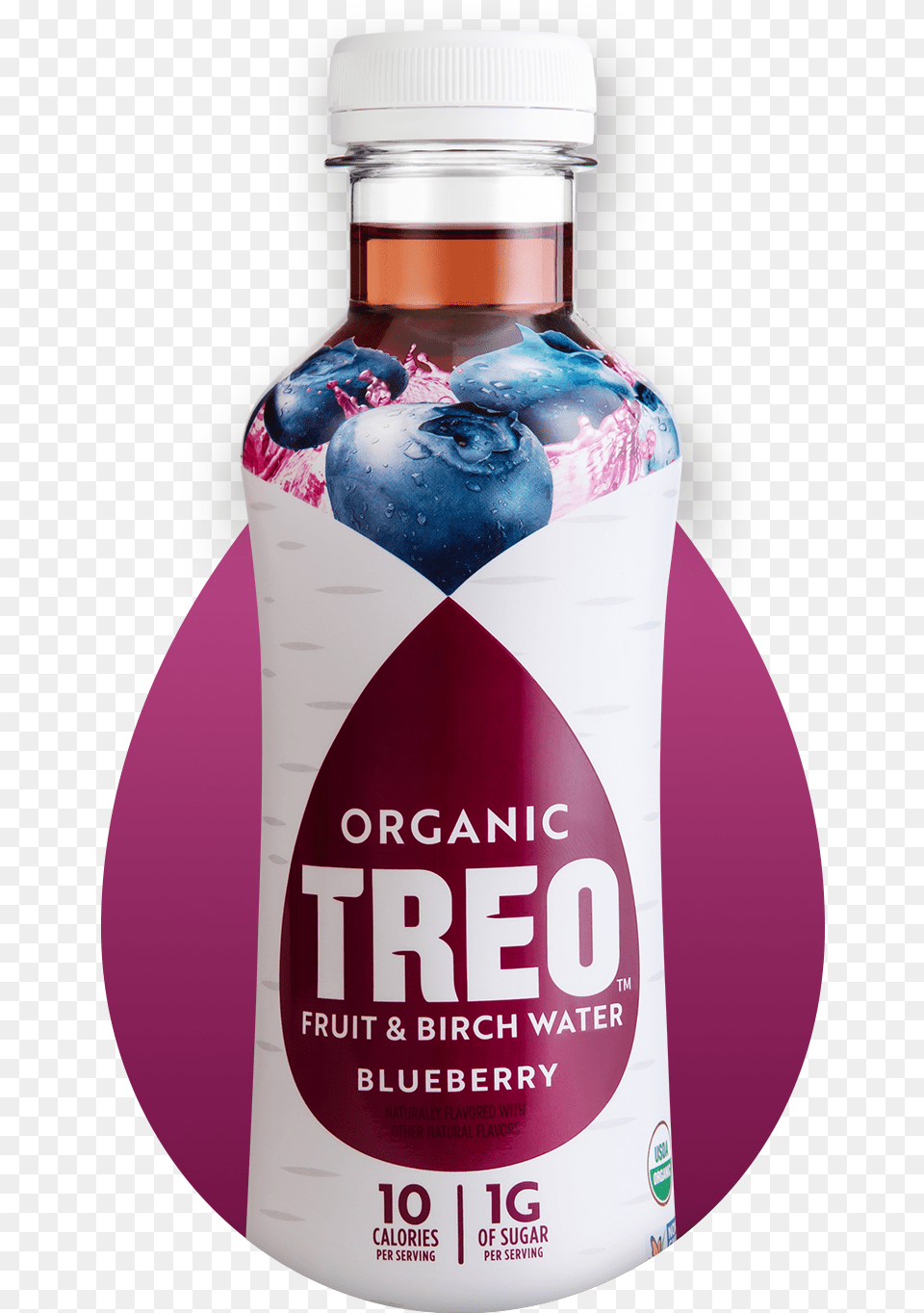 Blueberry Treo Birch Water, Bottle, Food, Seasoning, Syrup Png Image