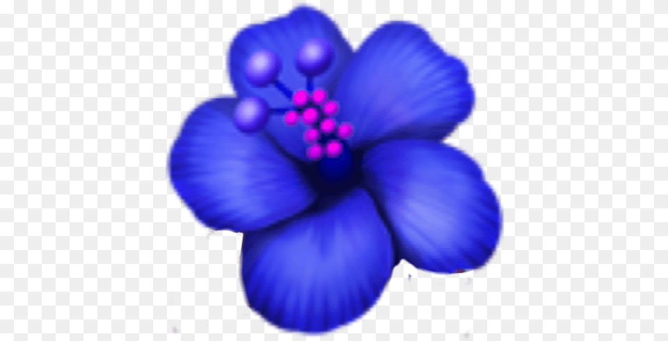 Blueflower Emoji Emojisticker Hawaiian Blue Violet Flower Emoji, Anemone, Plant, Hibiscus, Baby Free Transparent Png