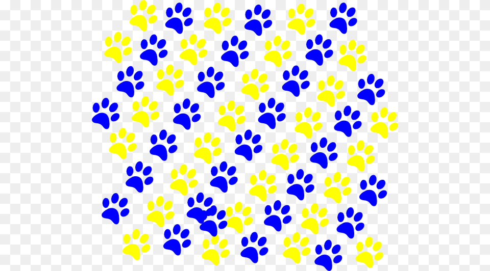 Bluegold Paw Prints Svg Clip Arts Blue And Yellow Paw Prints, Pattern, Plant, Footprint Free Png