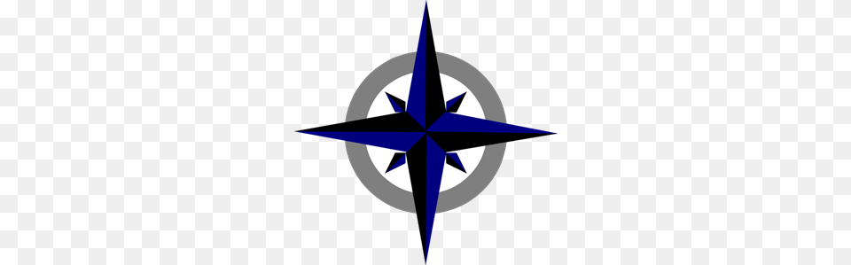 Bluegrey Compass Rose Clip Art For Web, Symbol, Cross Free Png
