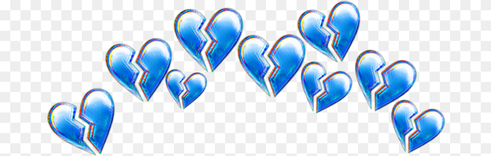 Blueheart Broken Brokenheart Tumblr Crown Heartcrown Broken Blue Heart Emoji, Pattern, Electronics, Hardware, Accessories Free Png Download