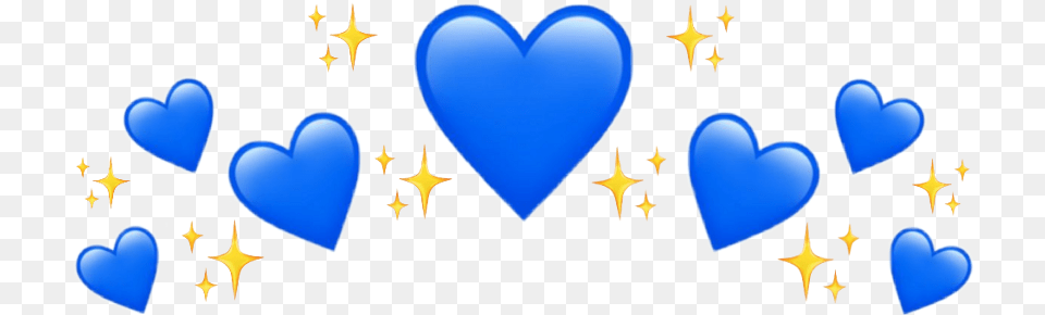 Bluejeart Blue Heart Sparkle Yellow Tumblr Glitter Blue Heart Crown, Symbol Free Png Download