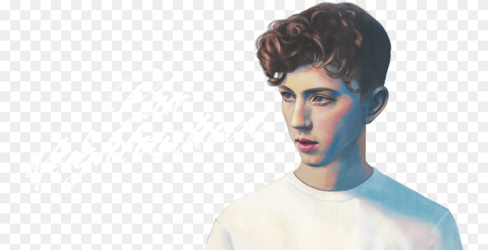 Blueneighbourhoodtroye Troye Sivan Blue Neighbourhood Vinyl Record, Adult, T-shirt, Portrait, Photography Free Png Download