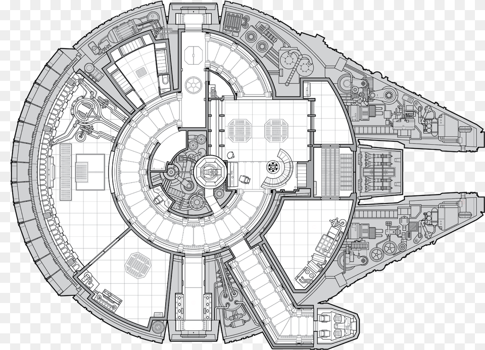 Blueprint Of The Millennium Falcon, Cad Diagram, Diagram Png Image