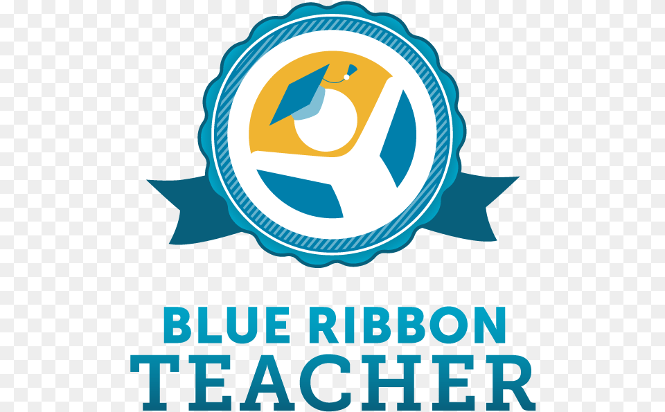 Blueribbonteacher Logo Rgb Emblem, Advertisement, Poster Png
