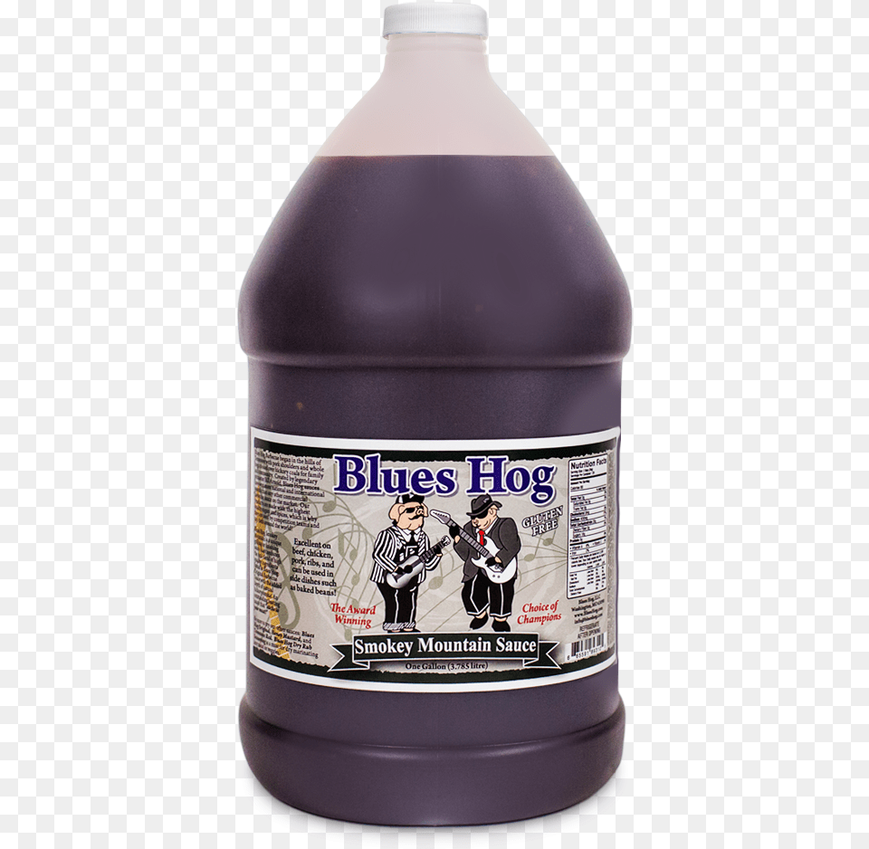 Blues Hog Smokey Mountain Bbq Sauce Bottle, Adult, Person, Boy, Child Png Image