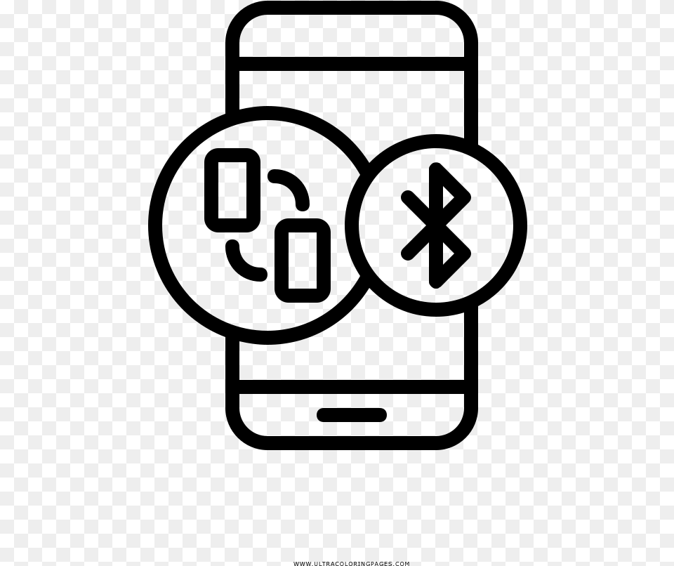 Bluetooth Coloring Page, Gray Free Png