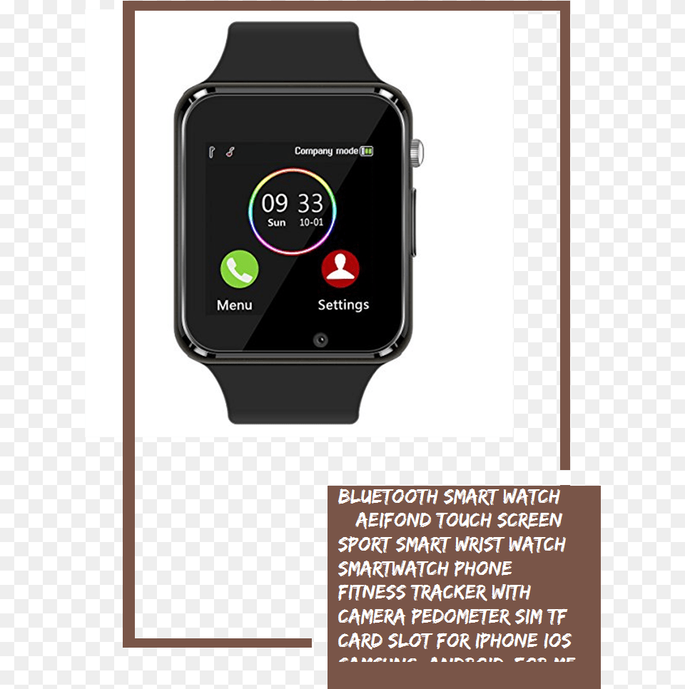 Bluetooth Smart Watch Aeifond Touch Screen Sport Smart Analog Watch, Wristwatch, Person, Arm, Body Part Free Png Download